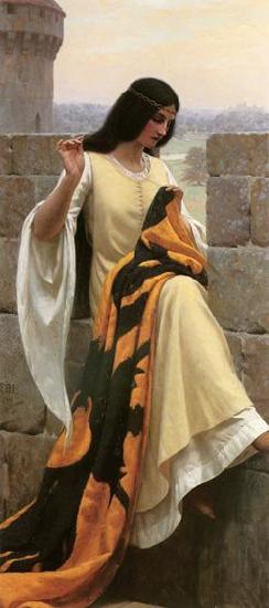 Edmund Blair Leighton Stitching the Standard